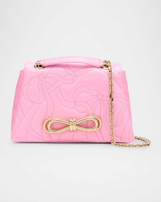 Ribbon Bow Leather Shoulder Bag